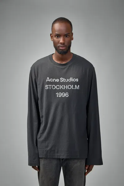 Acne Studios Logo Longsleeve In Gray