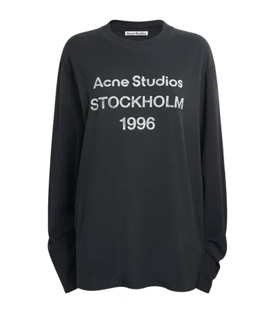 Acne Studios Cotton-blend Relaxed Logo T-shirt In Black