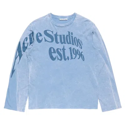 Pre-owned Acne Studios Logo Long-sleeve T-shirt 'dirty Blue' | Women's Size S