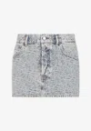 Acne Studios Monogram Jacquard Low-waisted Mini Skirt In Blue