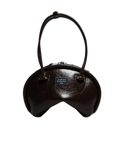 Acne Studios Bowlina Logo Plaque Mini Shoulder Bag In Black