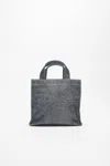 Acne Studios Logo Mini Shoulder Tote Bag In Silver,blue