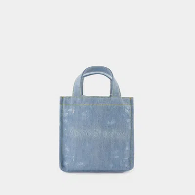 ACNE STUDIOS LOGO MINI TOTE BAG - ACNE STUDIOS - BLUE  - DENIM