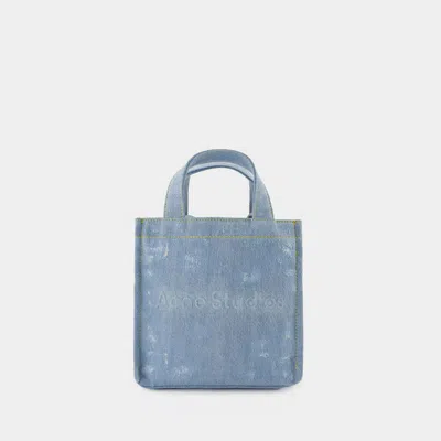 Acne Studios Logo Mini Tote Bag In Blue