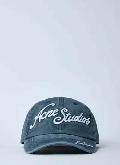 Acne Studios Logo Motif Baseball Cap In Blue