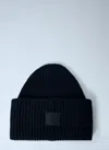 Acne Studios Black Wool Blend Beanie In Blue