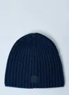 Acne Studios Men Logo Motif Beanie Hat In Navy