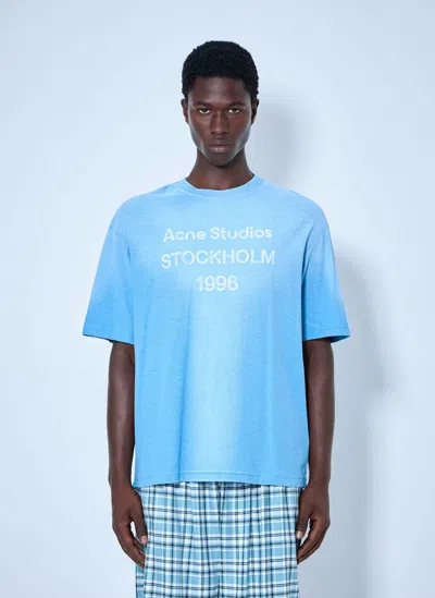 Acne Studios Logo-print Cotton T-shirt In Blue