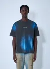Acne Studios Spotted Blue Cotton T-shirt With Iridescent Finish In Blue