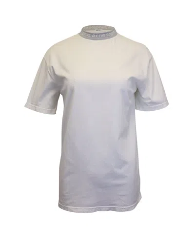 Acne Studios Logo Neck Tshirt In White Cotton