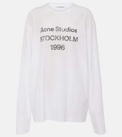 Acne Studios Logo Oversized Cotton-blend T-shirt In White