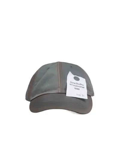 Acne Studios Logo Patch Cap In Green