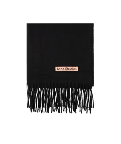 Acne Studios Logo Patch Cashmere Scarf In Pink