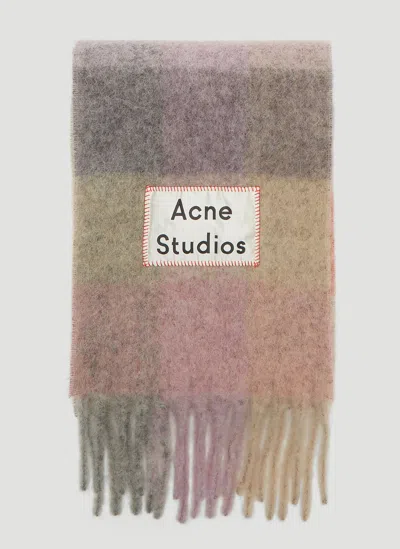 Acne Studios Logo Patch Check Scarf In Multi
