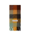 Acne Studios Checked Mohair-blend Scarf In Multicolour