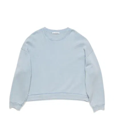 Acne Studios Logo-patch Cotton Sweatshirt In Blue