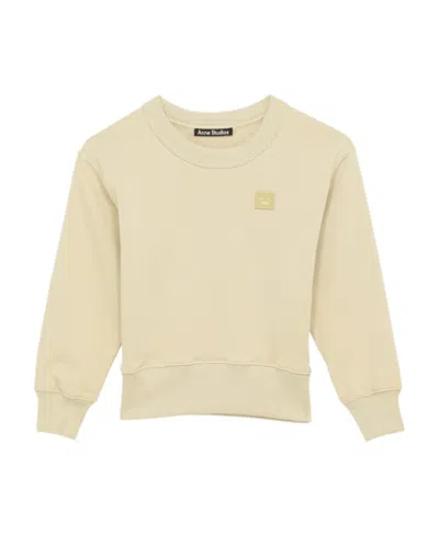 Acne Studios Logo-patch Cotton Sweatshirt In Nude