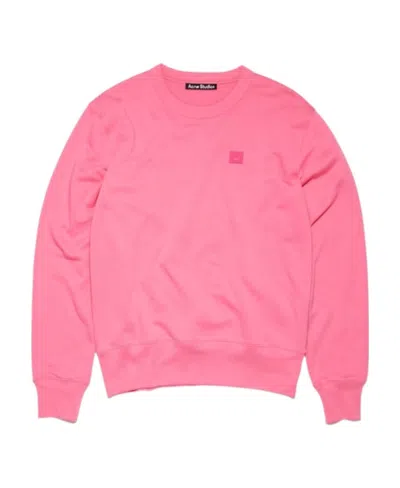 Acne Studios Logo-patch Cotton Sweatshirt In Pink