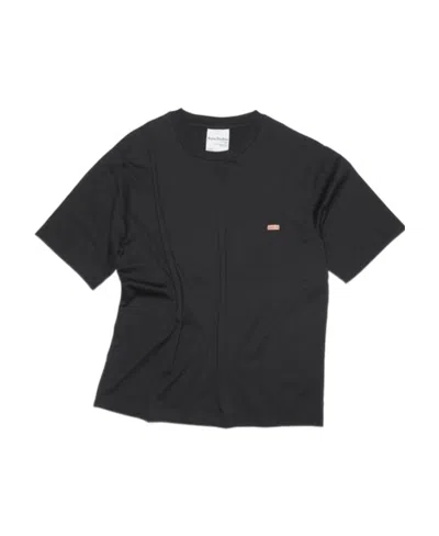 Acne Studios Logo-patch Cotton T-shirt In Black