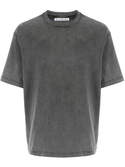 Acne Studios Logo-patch Cotton T-shirt In Grey