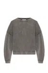 Acne Studios Logo Patch Crewneck Sweatshirt In Faded Black