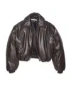 Acne Studios Faux Leather Bomber Jacket In Black