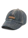 Acne Studios Logo-patch Denim Cap In Blue