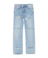Acne Studios Logo-patch Distressed Jeans In Blue