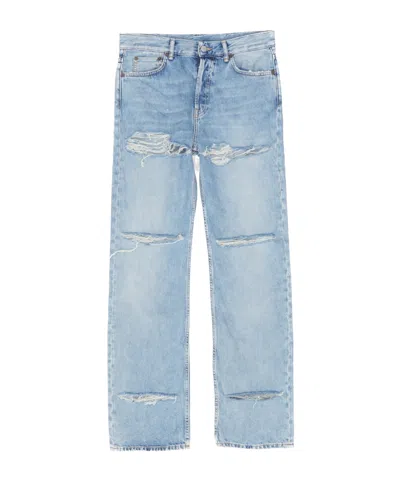 Acne Studios Logo-patch Distressed Jeans In Blue