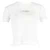 Acne Studios Logo Patch Fishnet T-shirt In White Cotton In White
