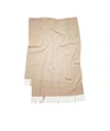 Acne Studios Logo-patch Frayed-edge Scarf In Nude