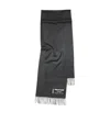 Acne Studios Logo-patch Fringed Cashmere Scarf In Black