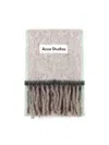 Acne Studios Beige Wool Mohair Narrow Scarf In Beige/grey