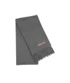 Acne Studios Logo Patch Fringed-edge Scarf In Gray