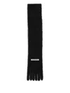 Acne Studios Logo-patch Fringed Scarf In Black