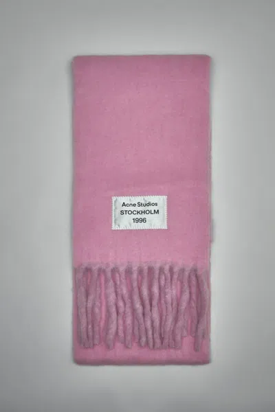 ACNE STUDIOS LOGO PATCH FRINGED SCARF