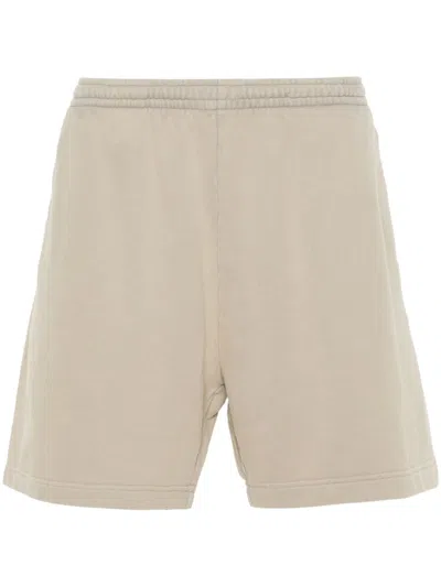 Acne Studios Logo-patch Jersey Shorts In Neutrals
