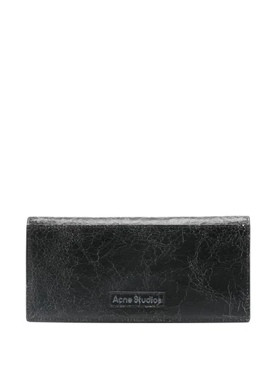 Acne Studios Logo-patch Leather Wallet In Black