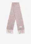 Acne Studios Logo Patch Mohair-blend Scarf In Pink