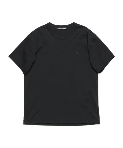 Acne Studios Logo-patch Organic Cotton T-shirt In Black