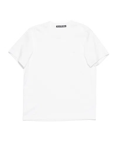 Acne Studios Logo-patch Organic Cotton T-shirt In White