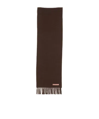 ACNE STUDIOS ACNE STUDIOS LOGO PATCH FRINGED EDGE SCARF