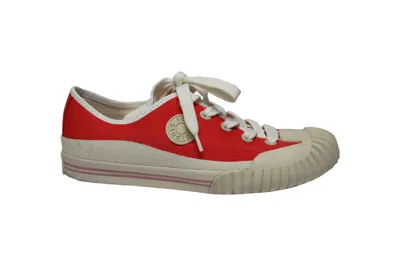 Acne Studios Logo Patch Sneakers In Red Cotton