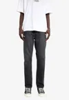 Acne Studios Logo Patch Striaght Jeans In Black