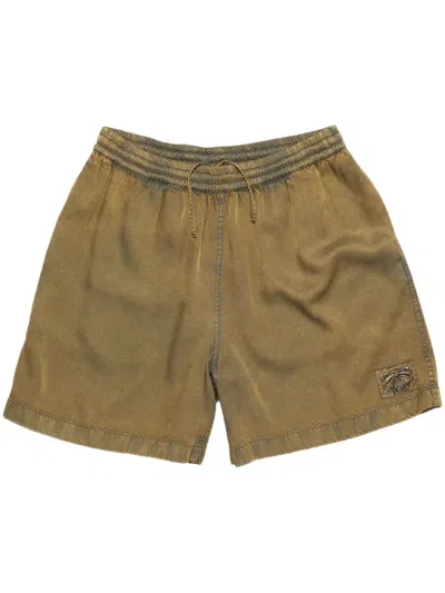 Acne Studios Garment-dyed Shorts In Green