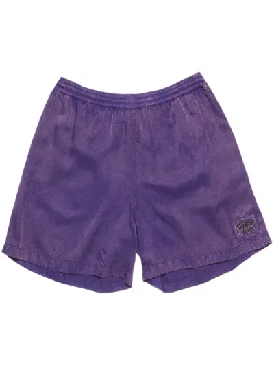 Acne Studios Garment-dyed Shorts In Dark Purple