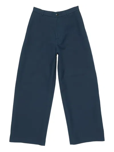 Acne Studios Logo-patch Trousers In Blue