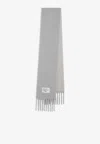 Acne Studios Logo Patch Wool-blend Scarf In Gray