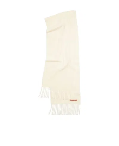 Acne Studios Logo-patch Wool Scarf In Neutral