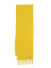 Acne Studios Logo-patch Wool Scarf In Yellow